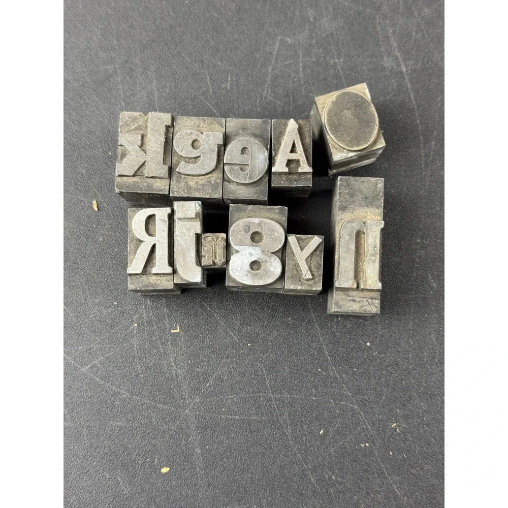 Vintage Metal‎ Letterpress Printing Blocks Antique Industrial Type Set Mixed Lot